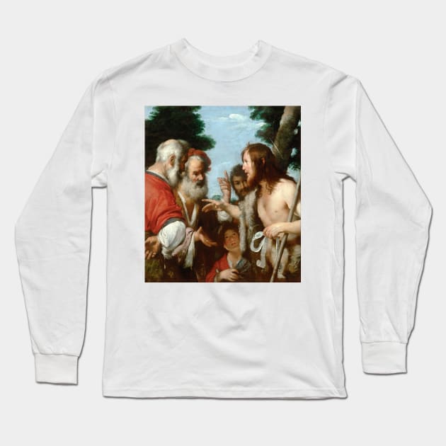 Bernardo Strozzi The Sermon of St. John the Baptist Long Sleeve T-Shirt by pdpress